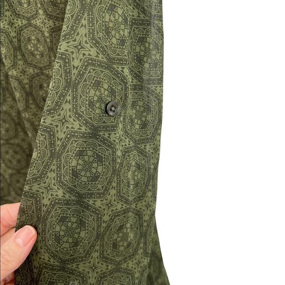 Kut From The Kloth Shirt Top Long Sleeved Sheer Green Button Front Blouse Size S - Picture 7 of 14